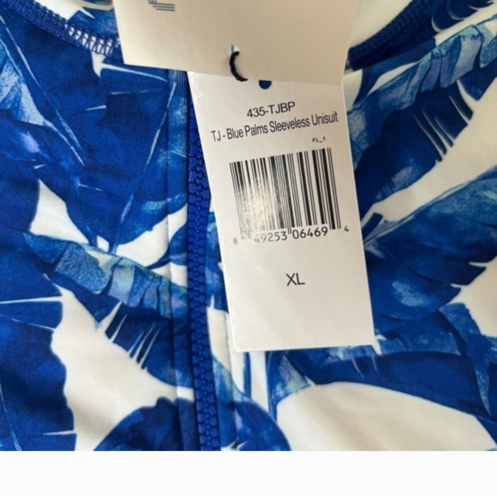 NWT Cabana Life Blue Palms One Piece Swimsuit XLARGE $169 - Picture 4 of 5